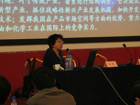 中国石油和化学工业规划院白颐副院长做“石油和化工工业主要行业发展态势分析”的报告